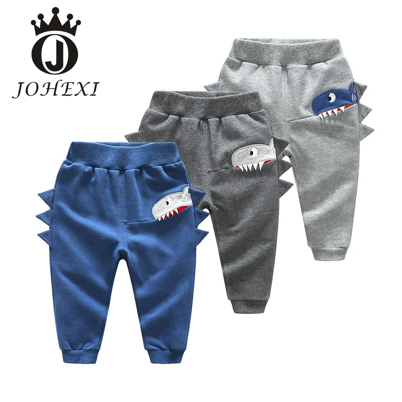 JOHEXI 2017 Shark Cartoon Baby Pants Unisex Baby Pants Autumn Children