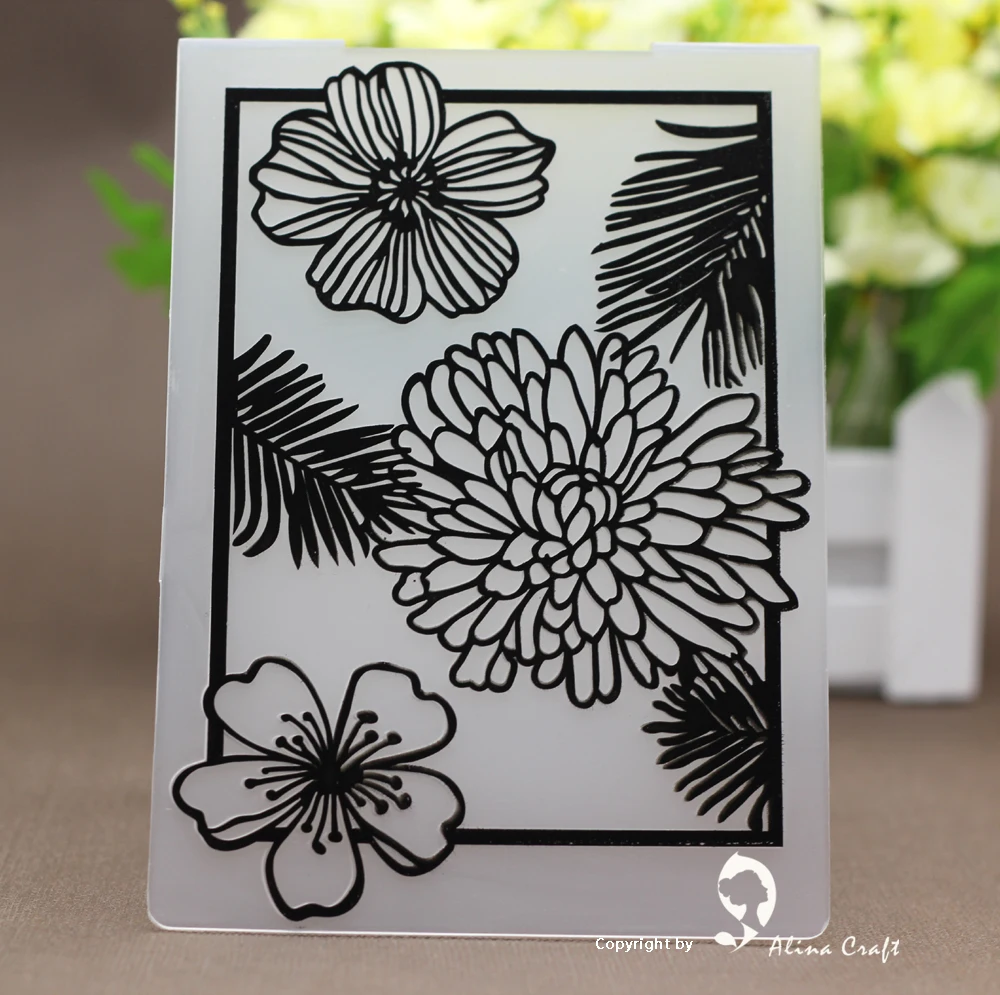 

AlinaCraft PLASTIC EMBOSSING FOLDER spring flower DIY scrapbook album card gift packing paper craft paper craft making