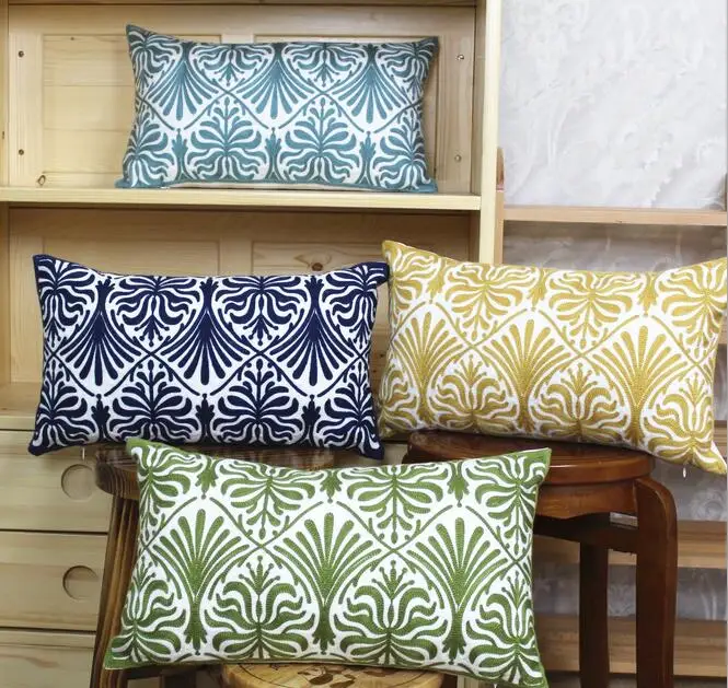 50x30cm vintage embroidered waist cushion pillow cover decorative