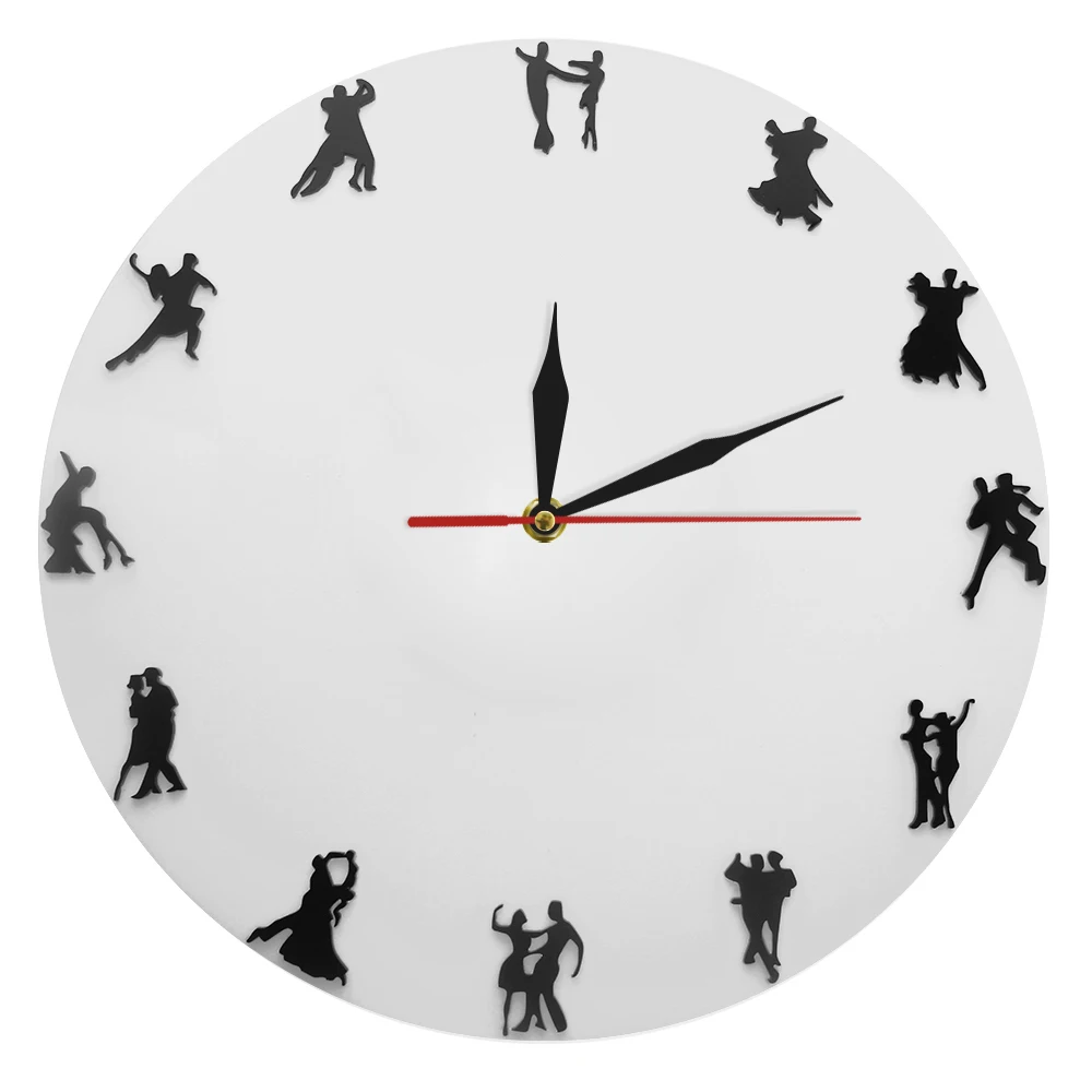 1Piece Ballroom Dancing Wall Clock Modern Design Dancing Couples Wall