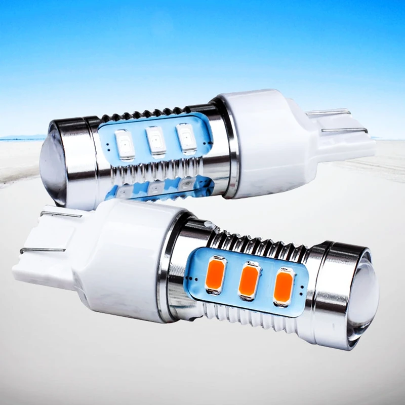 2 шт. Автомобильные светодиодные лампы T20 7443 7515 W21/5 W 15 SMD 5630 5730 21/5 Вт|12v car led lamp|car