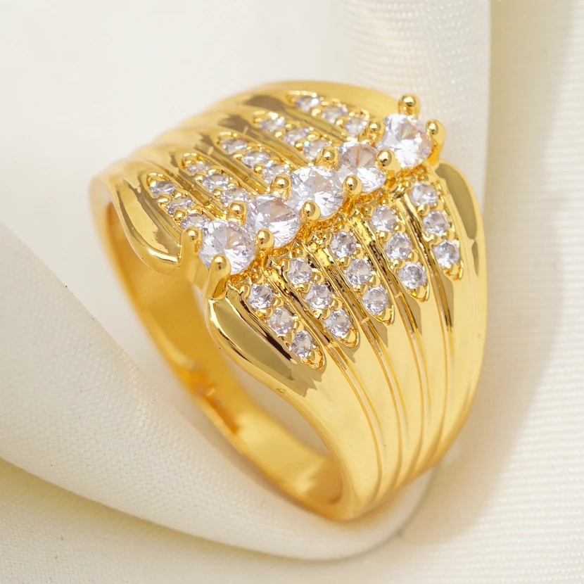 

Luxury Brand Vintage Fashion Hip Hop Rings for Women Unisex Micro Pave Zircon Gold Filled Ring Dubai Jewelry Gift Dropshipping