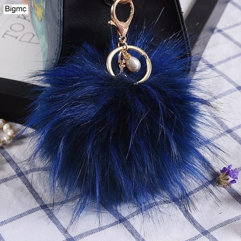 

Multi Color Trinket Keychain 11cm Pompom Keychains Fur Charms Key Ring Fluffy Key Chain Finding For DIY Jewelry K1674