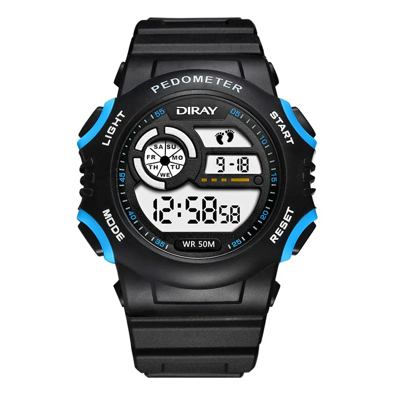 

DIRAY Men Sports Digital Watch 50M Waterproof Back Light LED Digital Watches Chronograph Shock Double Time Wristwatches