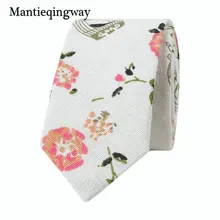 Mantieqingway 6 см бренд цветочный Шейный Платок для мужчин хлопок+ лен печати галстук Gravats Corbatas повседневные шеи галстуки свадебные костюмы Vestidos