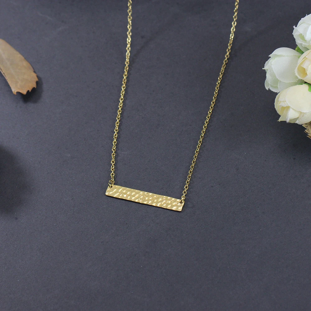 

Vintage Hammered disc necklace for women stainless steel beating Gold Pendant necklaces long chain heart choker collier femme