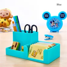 Mini Multifunctional Colorful Square Plastic Pen Holder House Office Stationery Desk Holder Makeup Cosmetic Large Receive Case