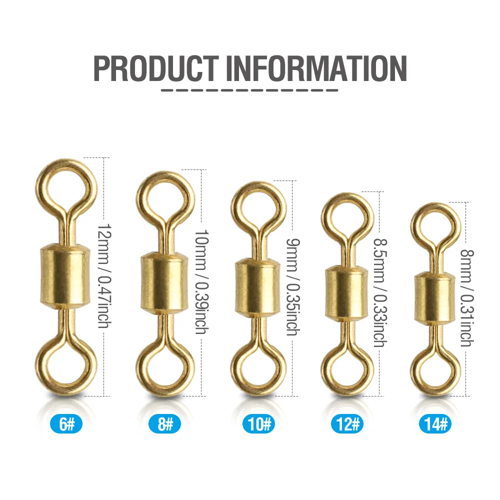 DONQL 102050pcs Bearing Swivel Solid Rings Fishing Connector 6#-12# Barrel Rolling For Fishhook Lure Link Fishing Accessories  (5)