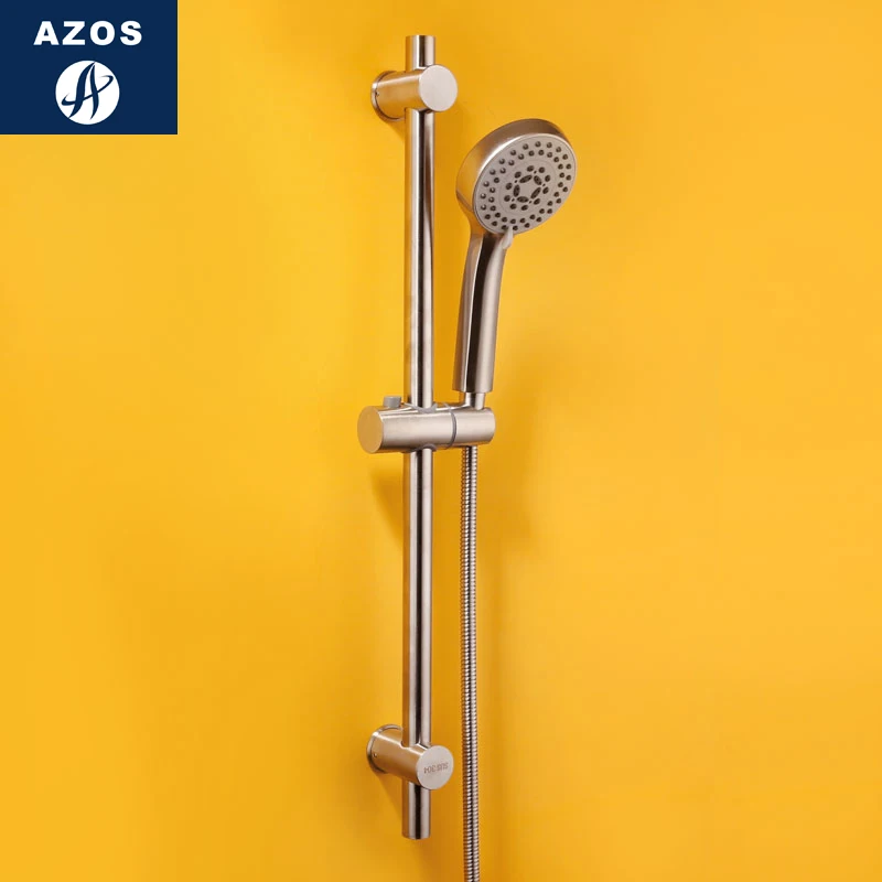 

Azos Shower Rod Brass Chrome Rise And Fall Single Function Rotatable Bracket Bathing Shower Room Round HSSJ018A