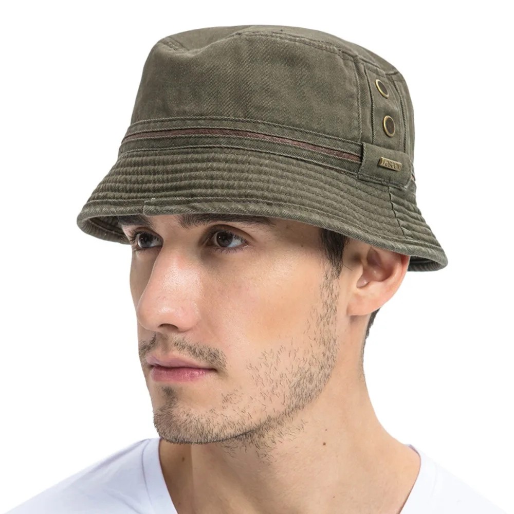 VOBOOM летняя армейская Зеленая Мужская шляпа-Панама простая однотонная с широкими полями саржа хлопок Boonie Giggle шляпы люверсы солнцезащитные кепки 102