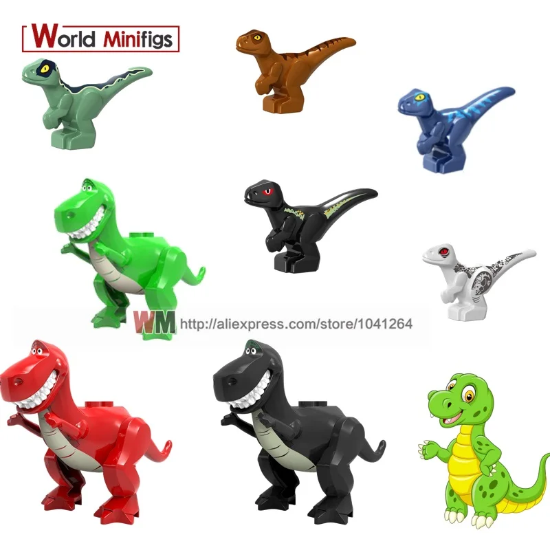 

Single Cartoon Dinosaur Red Black Green Hugging Dragon Toy Story Buzz Lightyear Woody Pikachu Building Blocks Toys Gifts