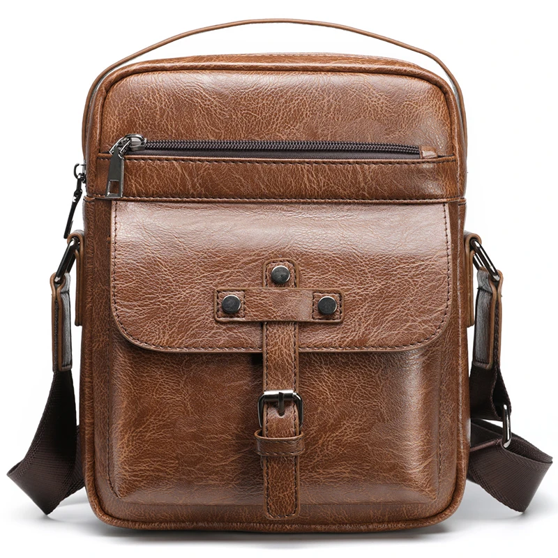 

New Brand Messenger Bag Men Leather Shoulder Bags Casual Crossbody Bag For Men Business Handbags Male Small Briefcase For IPAD