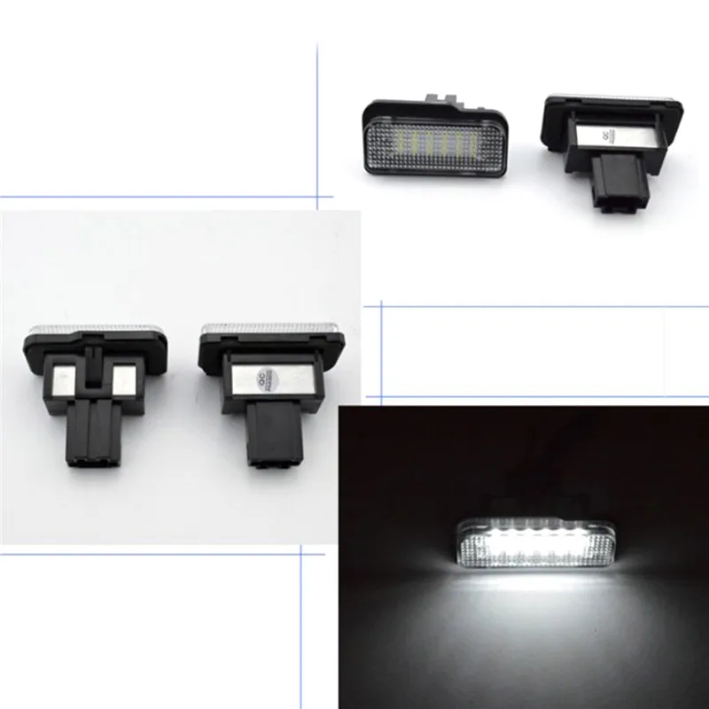

2pcs License Plate Lights Plug-N-Play Xenon White Led Number For Benz Car C E CLS Class W203 W211 W219 E550 E350 Auto Lamp