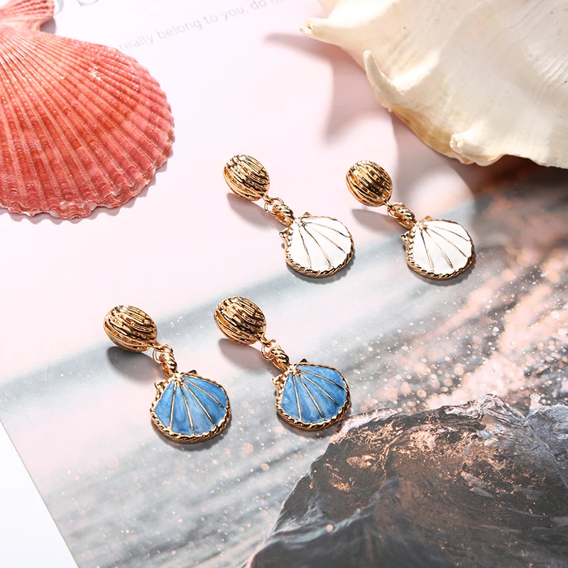 

Bohemia Sea Clam Shell Earrings Dangle Seashell Earrings for Women Nautical Beach Conch Drop Earrings Jewelry Gifts
