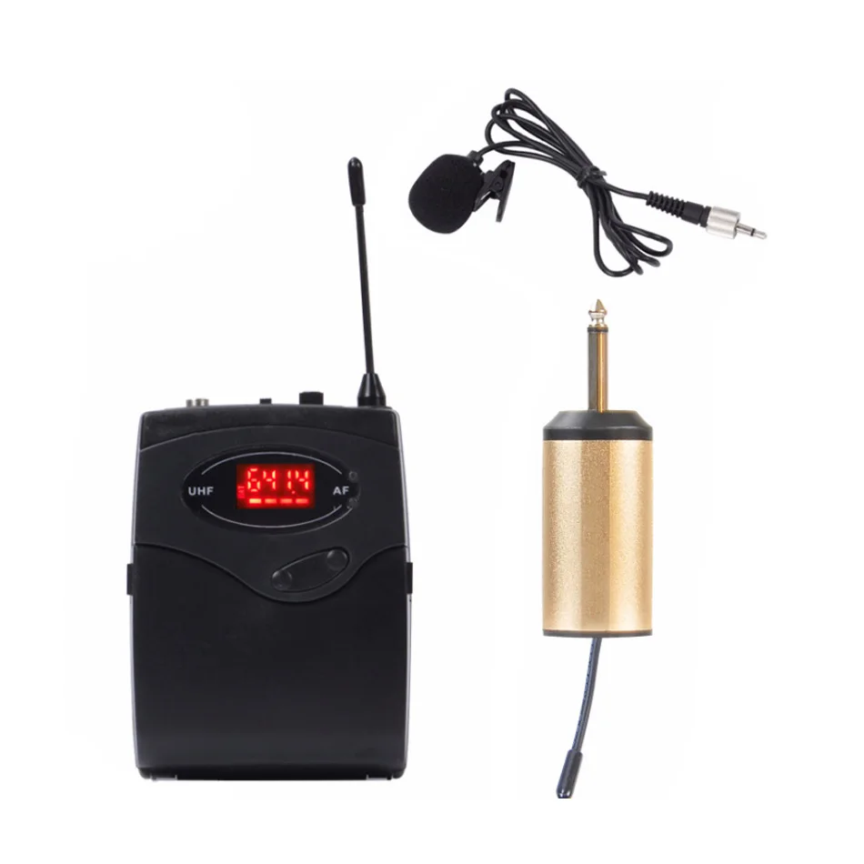 KEXU Беспроводная микрофонная система, набор беспроводных микрофонов с гарнитурой и петличный лацкан микрофоны Beltpack передатчик и приемник идеальный