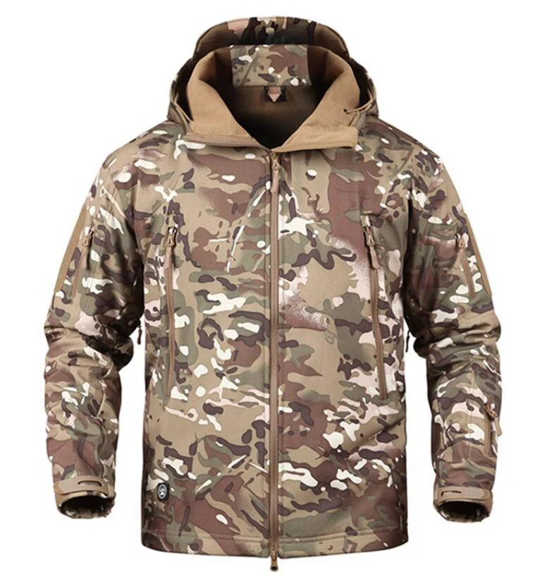 Осенне-зимние мужские военные куртки камуфляжная флисовая куртка армейская Мужская тактическая одежда Мультикам мужские камуфляжные ветровки - Цвет: MC