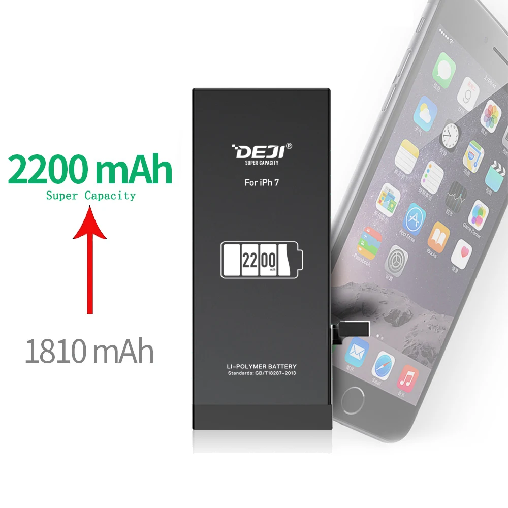 Оригинальный литий полимерный аккумулятор высокой емкости DEJI для iPhone 7/7G