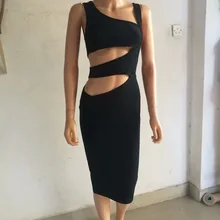 Г. летнее женское платье черный вырезать Бандажное платье для вечеринок дропшиппинг+ костюм