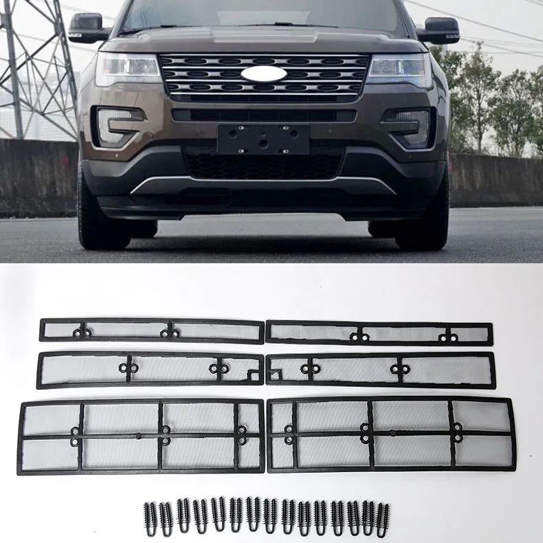 

Car STAINLESS STEEL Front Grill Guard Grille Insect Screen For Ford Explorer 2016 2017 2018 Accessories