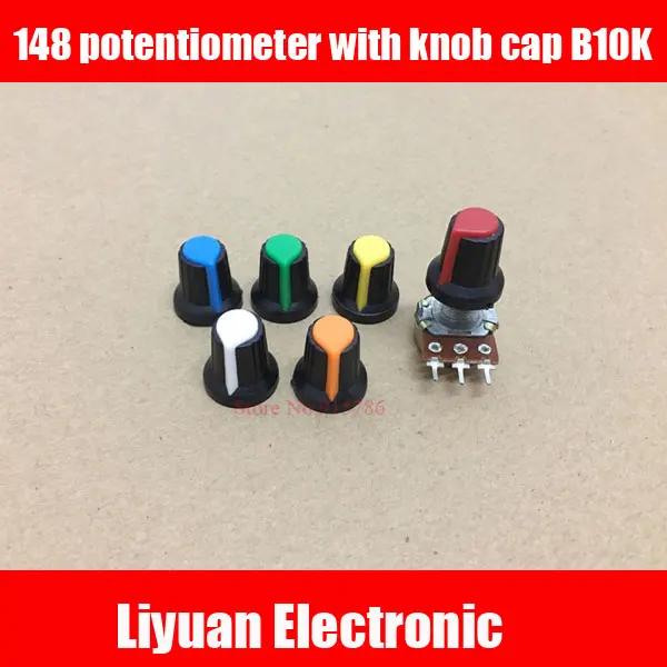 

1set 6mm148 potentiometer knob cap B10K mixer audio volume switch plastic knob flower shaft handle fader cap