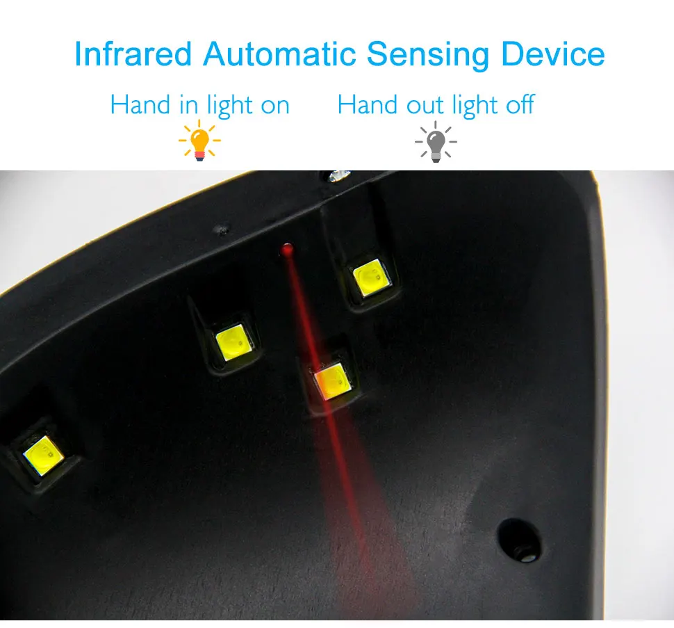 LKE 36 Вт УФ-лампа для лечения всех гель-лаков светодиодный Сушилка для ногтей с инфракрасным чувствительным таймером умный ЖК-дисплей УФ-лампы для закалки