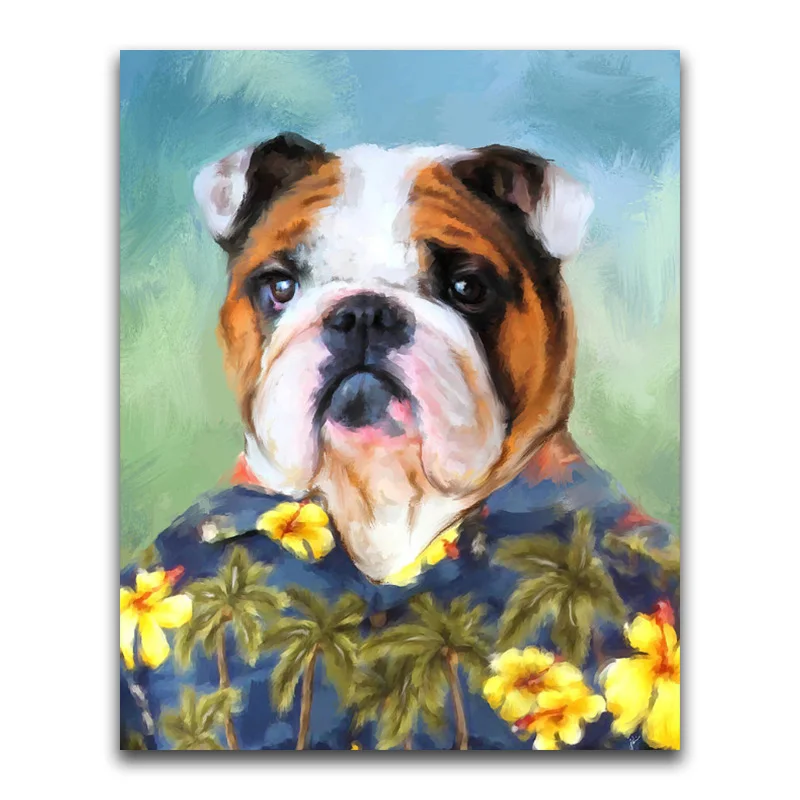 Full Round Diamond mosaic Cartoon puppy Full Square Diamond embroidery Cross stitch pet Bulldog  DIY 3D Diamond painting dog 