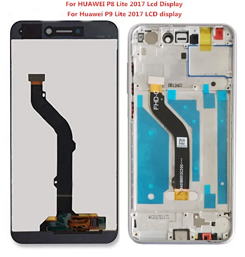 

GIFT+FOR Huawei P8 Lite 2017 LCD Display Touch Screen Digitizer For Huawei P8 Lite 2017 LCD With Frame PRA LA1 LX1 LX2 LX3