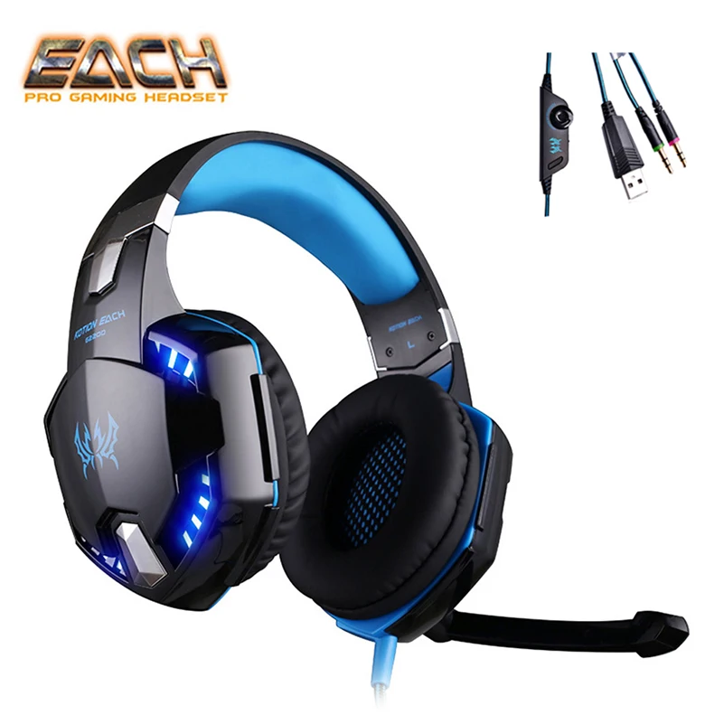 

KOTION EACH Headphons gaming headset Headphone For Computer 3.5mm plug wired gaming headset with microphone earphones big pc