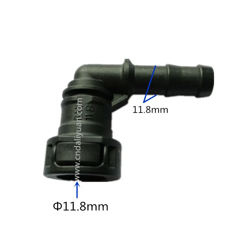 Buy 11.8mm 90 degree plastic fittings black color auto