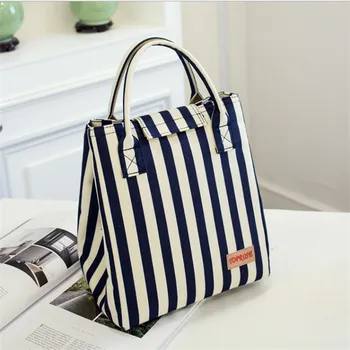 

Portable Insulation Bag Thermal Cooler Waterproof Lunch Bag Oxford Striped Cold Insulation Bag Aluminum Picnic Storage Bag Pouch