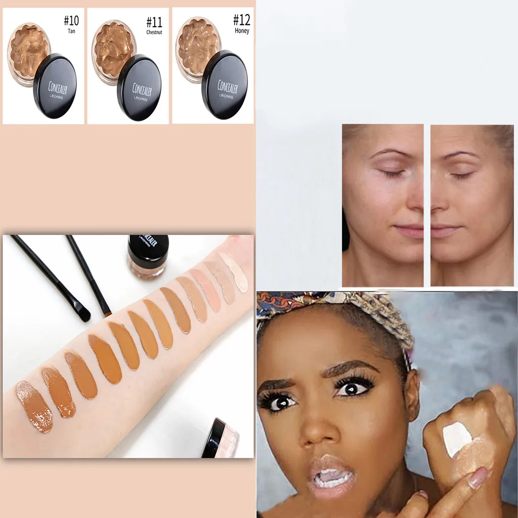 

Professional New Cream Concealer Makeup Skin Hide Blemish Look Great Block Defect Whitening Lasting Moisture Beauty Concealer