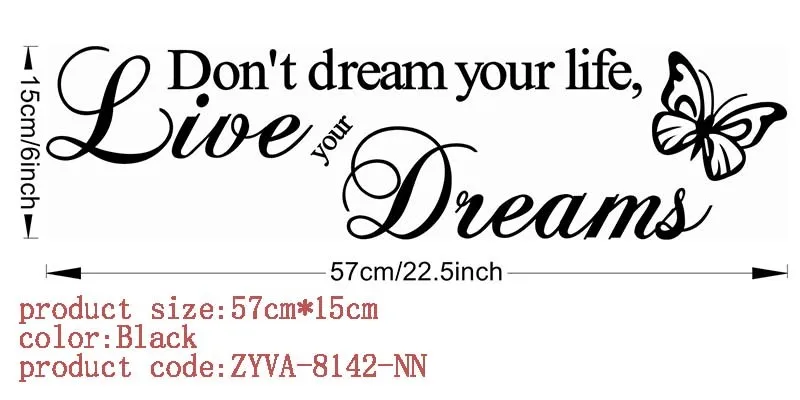 Don'T Dream Your Life Wall Sticker XX8142S