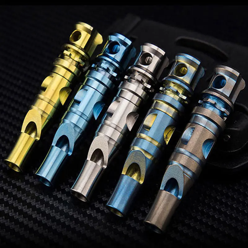 Титановый сплав свисток Одиночная трубка самоосвещающаяся газовая труба водонепроницаемый свисток выживания наружное оборудование EDC