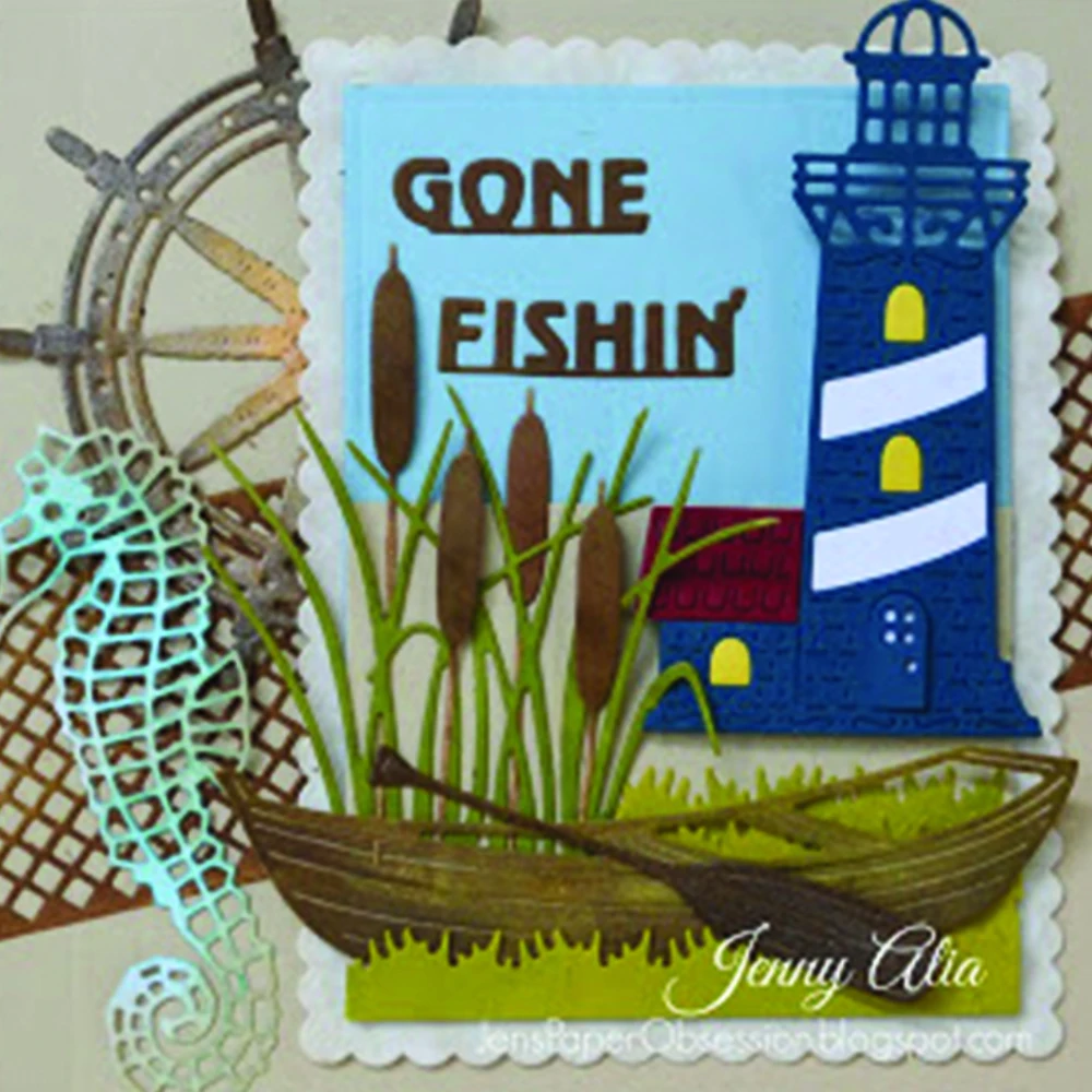 

4pcs Fishing Boat Set Metal Cutting Dies Stencil for DIY Scrapbooking Photo Album Embossing Paper Card Decorative Craft Die Cuts