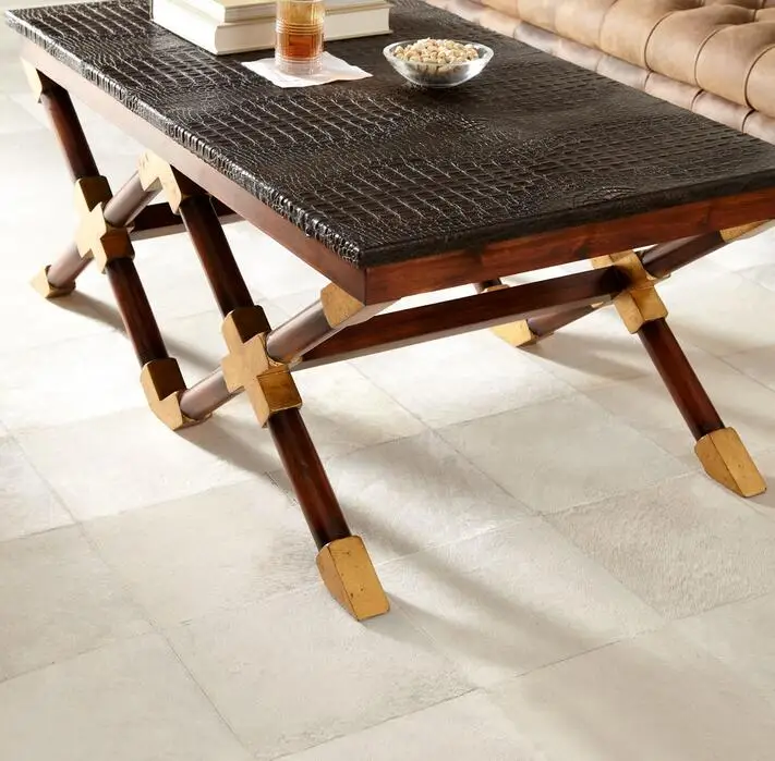 

Pure White Patchwork Square Cow Hair Carpet Cowhide Leather Rugs And Carpets Modern Design 2500x2500mm