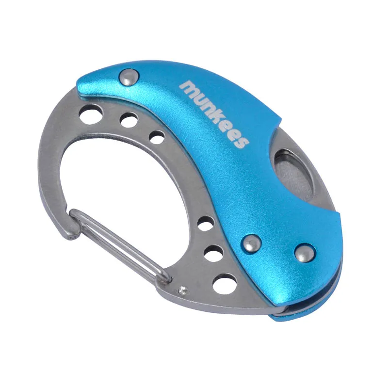 

AceCamp Mini 1Pcs Mini Carabiner Knife Portable Outdoor Camping Blue Multi-Function Useful Travel Tools Free Shipping