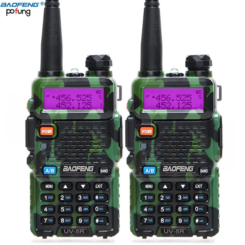 2 шт BaoFeng UV-5R 10 км рация VHF/UHF 136-174 МГц/400-520 МГц двухдиапазонный CB радио Набор uv 5r портативная рация uv5r - Цвет: camouflage