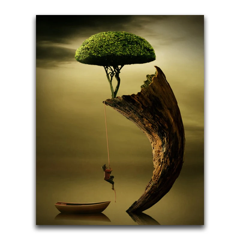 Full Round Diamond painting Cross stitch art ancient DIY 3D Diamond mosaic landscape tree Full Square Diamond embroidery art
