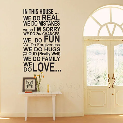 IN THIS HOUSE vinyl wall word decal rules quote lettering art stickers