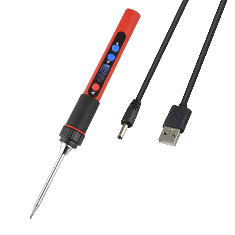 NEWACALOX USB 5 в 2 а 10 Вт Цифровой температурный Регулируемый паяльник Комплект портативная Бессвинцовая сварочная паяльная станция с переключателем набор инструментов - Цвет: PX-988-USB