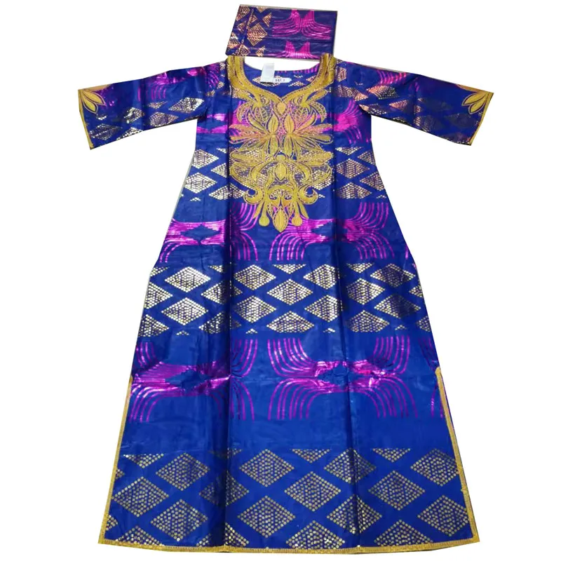 MD женские африканские платья Дашики Базен riche длинное платье традиционный Африканский узор вышивка цветы платье Южная Африка Вечерние - Цвет: Blue 2