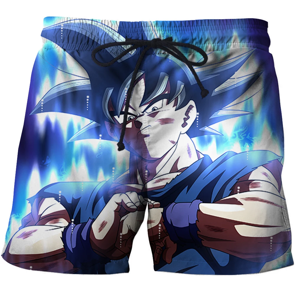 Новый аниме Dragon Ball Z Наруто Для мужчин; Летние повседневные шорты Супер Saiyan сын Goku vegeta сотового Piccolo 3D пляжные шорты с рисунком S-6XL