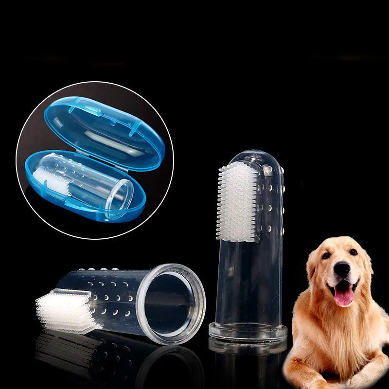 

Pet shop for silicone dog toothbrush Pet toothbrush set for cat and dog universal finger toothbrush