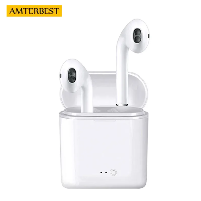 AMTERBEST High Quality I7 Wireless Bluetooth Earphone In Ear Invisible Earbud Headphone Stereo Headset for IPhone