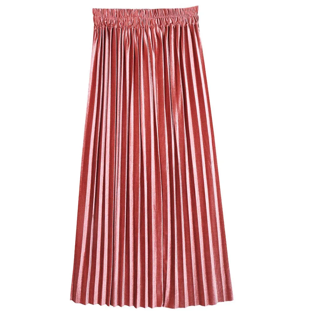 

Summer Skirt goth Pullover Plus Size Office Lady Pleated Plain Empire Girl Beauty Elegant Oversize shrink Autumn Skirt sexy