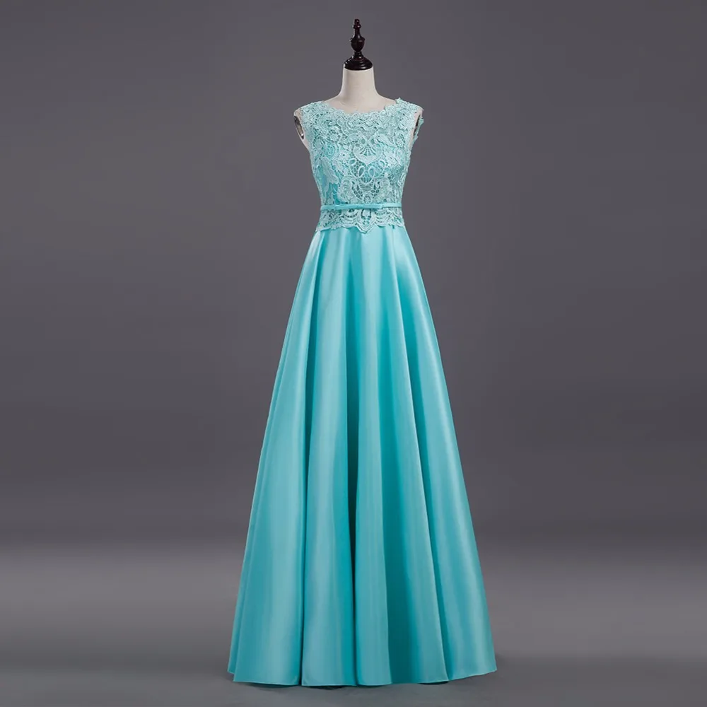 New arrival party evening dresses Long dress Vestido de Festa A-line lace satin gown sexy fast shipping