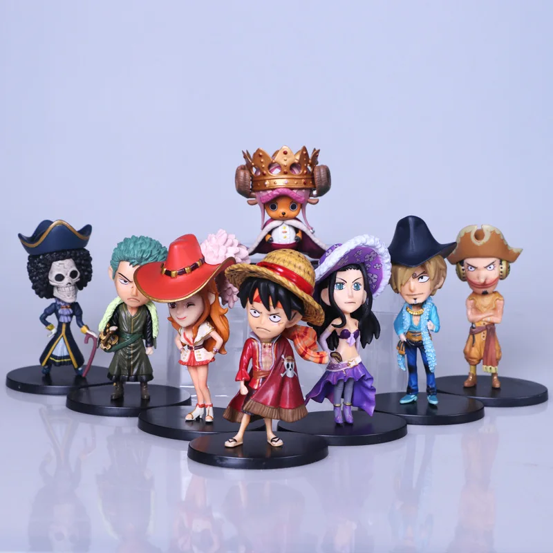 

OP Luffy Zoro Sanji Usopp Brook Franky Nami Chopper Robin 15th Anniversary Version PVC Action Figure OP Model Toys