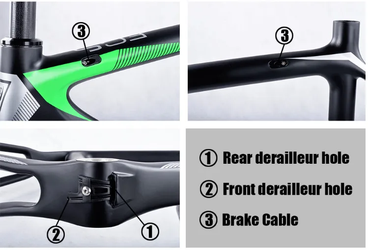 Clearance 2017-2018 Tideace aero Cadre Route Frameset Made in China Carbon Fiber Road Bike Frame Bicycle Frame 50/53/55cm 25