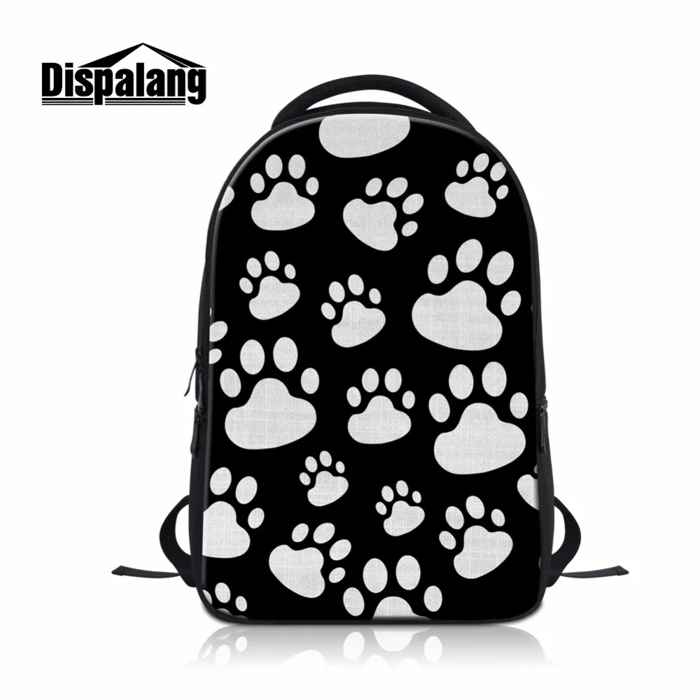 

Dispalang Beautiful Laptop Backpacks for Students Foot Mark 3D-Printing on Book Bags Computer Back Bag for Teenager Boy's Gift