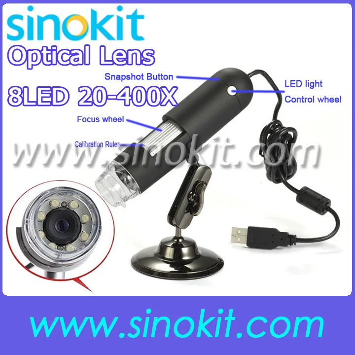 Free Shipping 20x 400x USB Hand held Digital Optical Lens Microscope